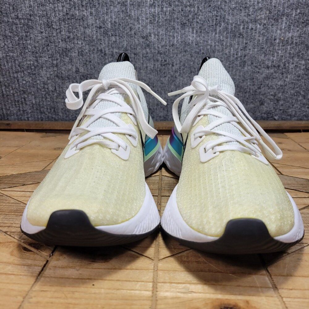 Nike React Infinity Run Flyknit‎ Mens Shoes 8 White Black Green Knit Sneakers - Picture 4 of 12